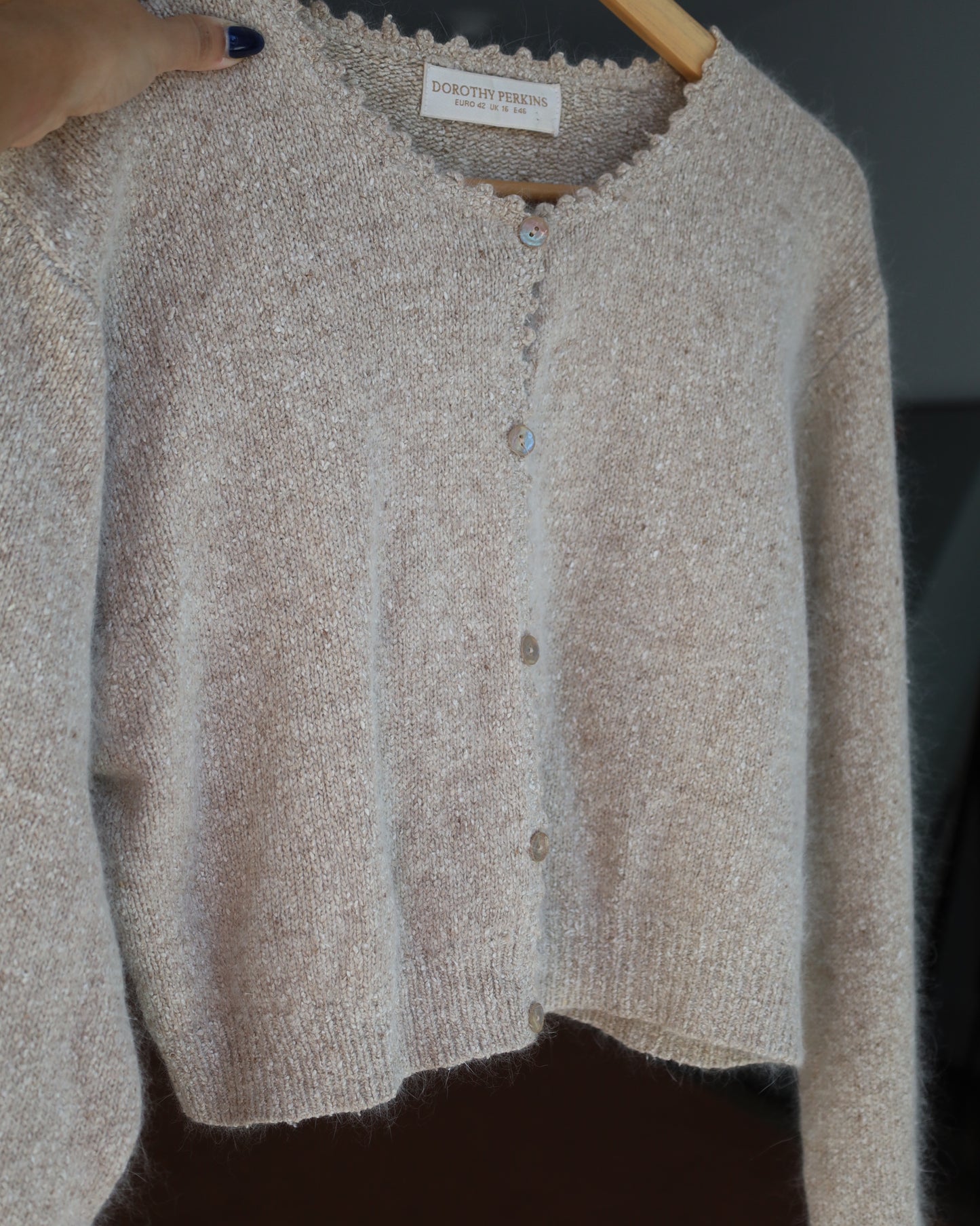 Dorothy Perkins Textured Crew Neck Silk blend Cardigan