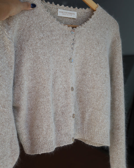 Dorothy Perkins Textured Crew Neck Silk blend Cardigan