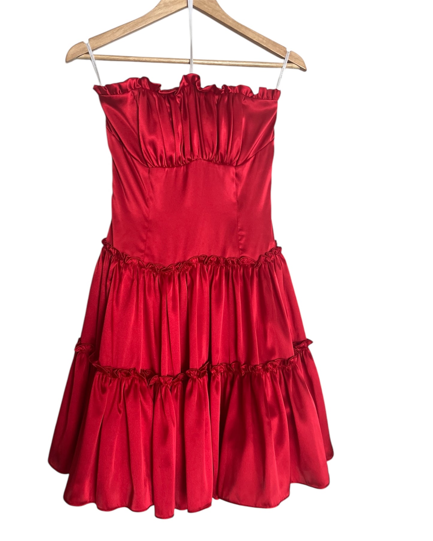 Vintage Red Strapless Dress By Jessica McClintock