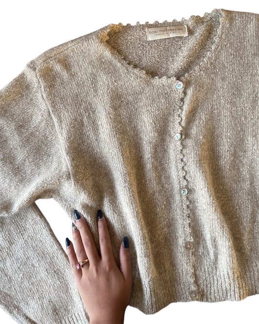Dorothy Perkins Textured Crew Neck Silk blend Cardigan