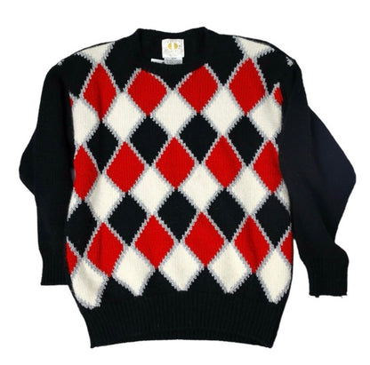 Vintage Women’s Festive Argyle Jumper