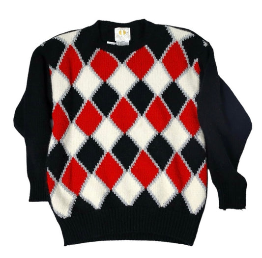 Vintage Women’s Festive Argyle Jumper