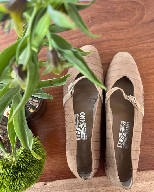 Salvatore Ferragamo Lizard ballet flats