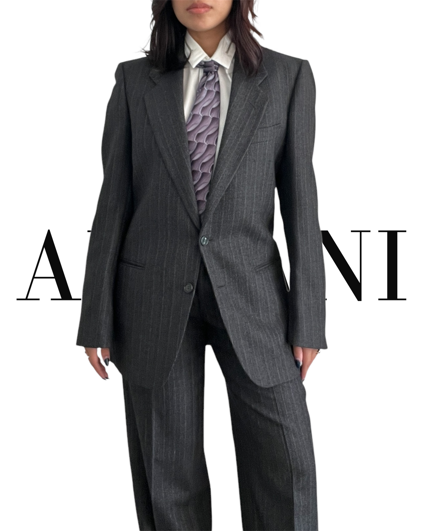Vintage Giorgio Armani 2-piece Men’s Suit - 100% Wool in Colour Gray