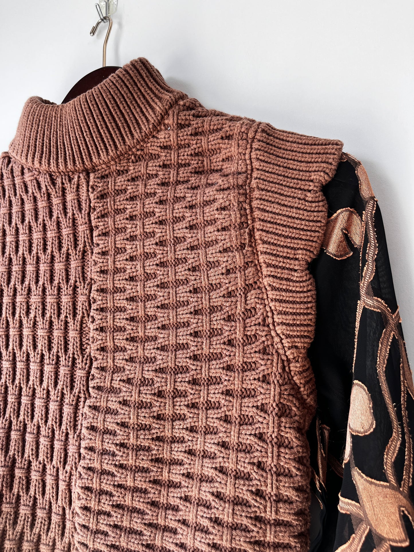 Anthropologie Current Air Floral Contrast Turtleneck Top