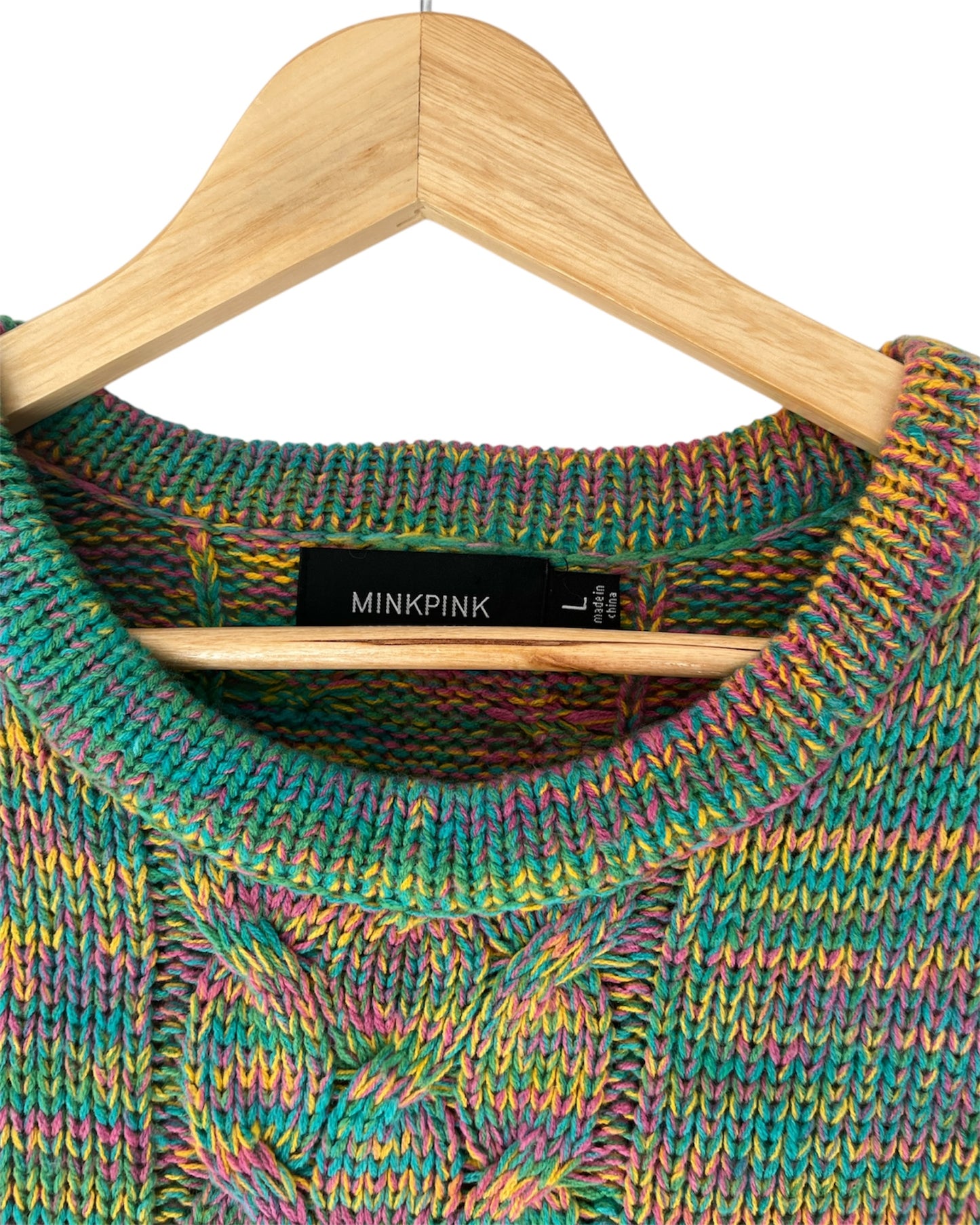 MinkPink Rainbow Coloured Knit Sweater
