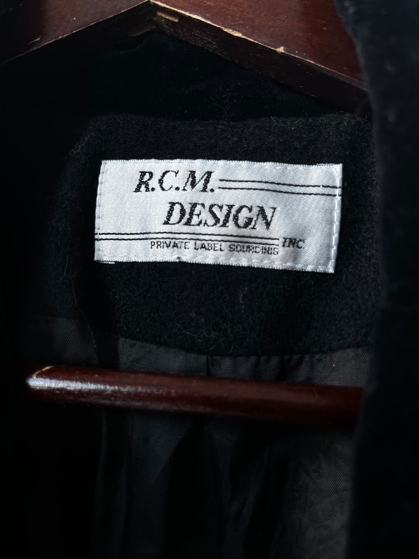 Velvet Collar Black Straight Silhouette Wool Coat | Vintage