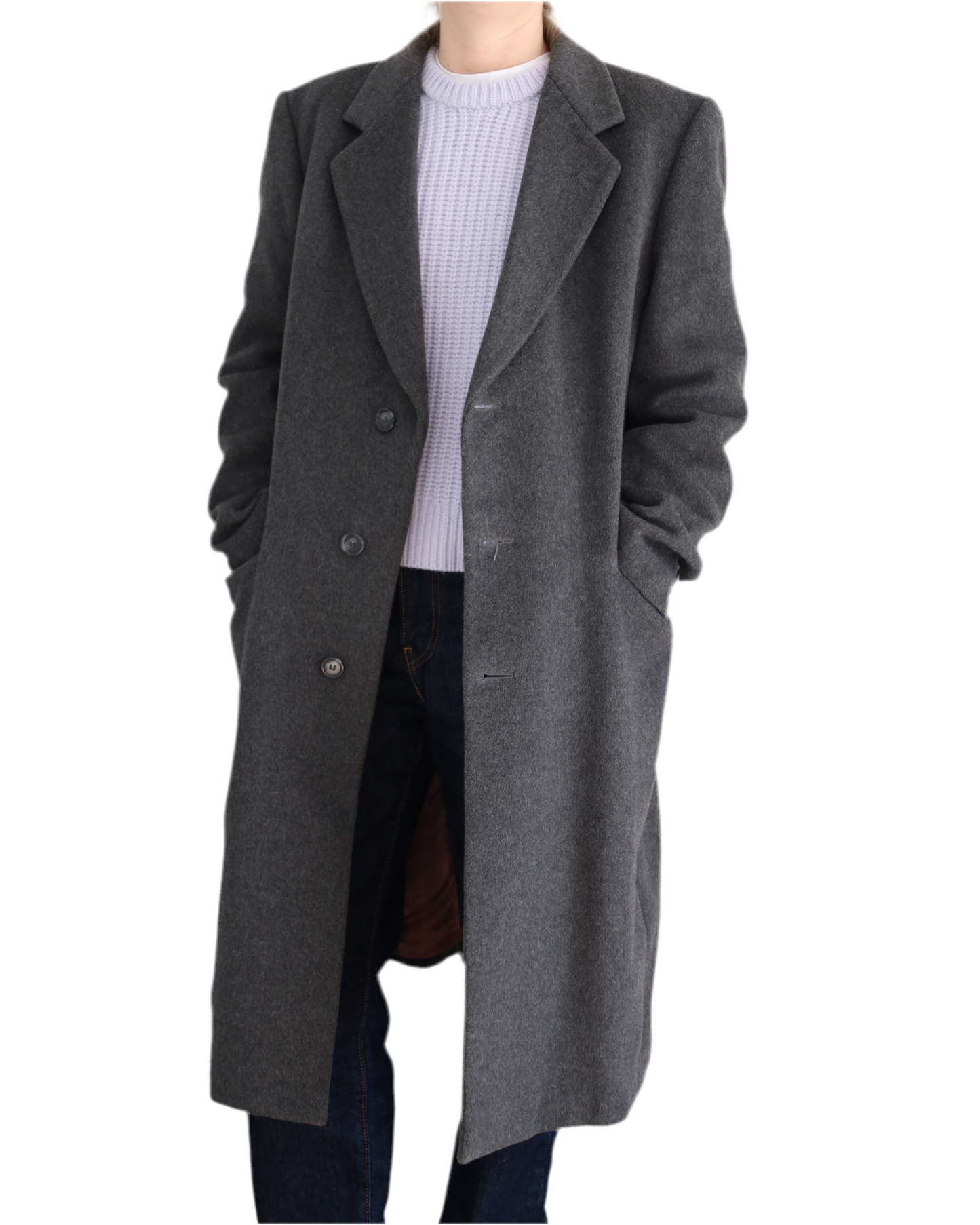 Vintage The Bay Men’s Cashmere Blend Overcoat Coat- Grey