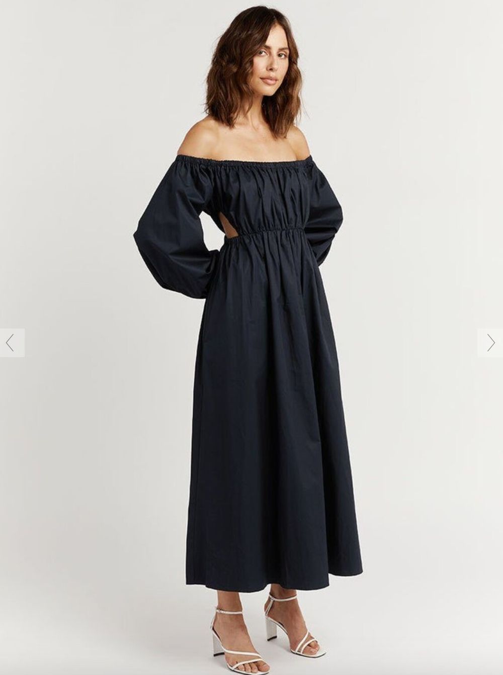 DISSH Ava Ink Off Shoulder Midi Dress - Navy