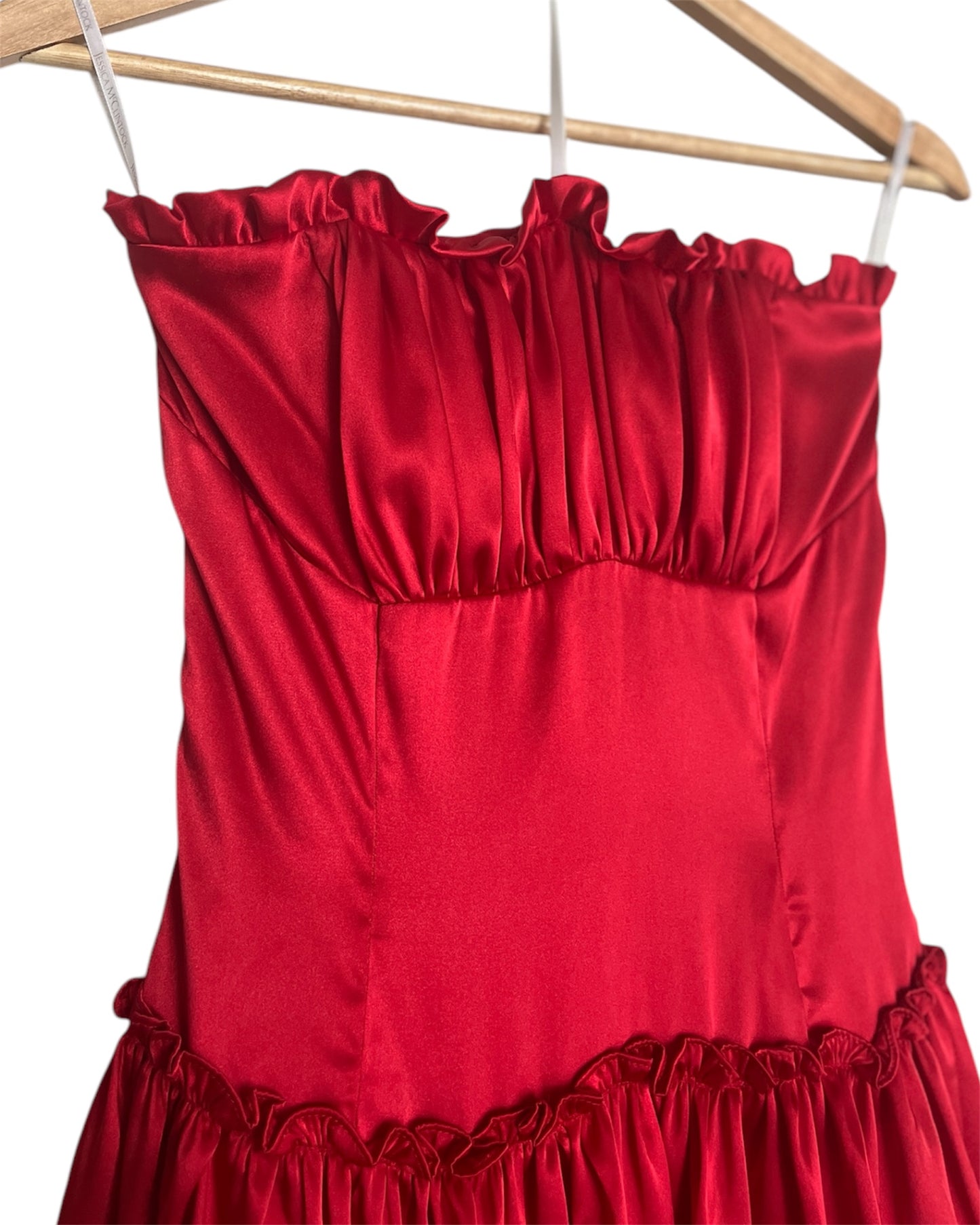 Vintage Red Strapless Dress By Jessica McClintock