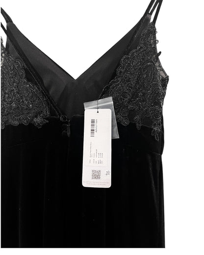 Azazie Black A-Line Lace Velvet Cocktail Dress - New with Tag