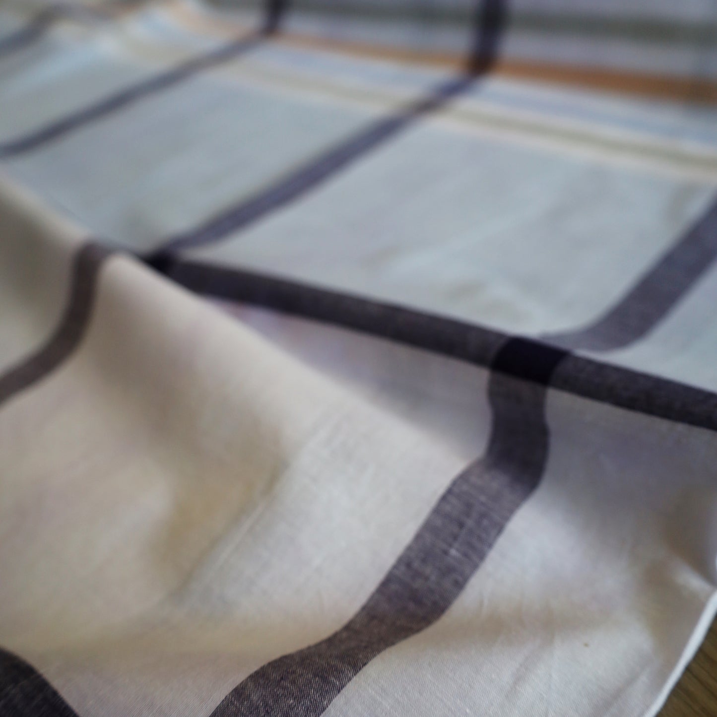 Blue and Navy with Pastel Stripes Handloom Cotton Fabric