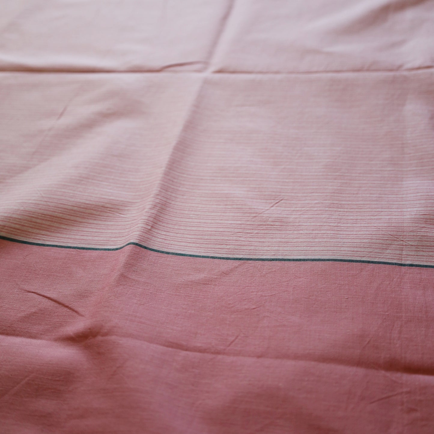 Pink Grey Contrast Handloom Cotton Fabric