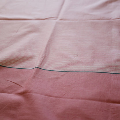 Pink Grey Contrast Handloom Cotton Fabric
