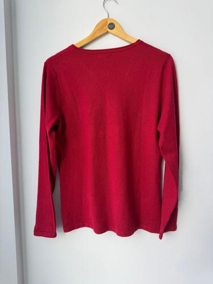 Vintage Red Argyle Sweater