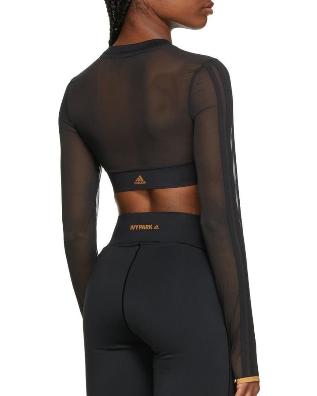 Adidas x Beyonce Ivy Park Mesh Crop Top - Black - Size M