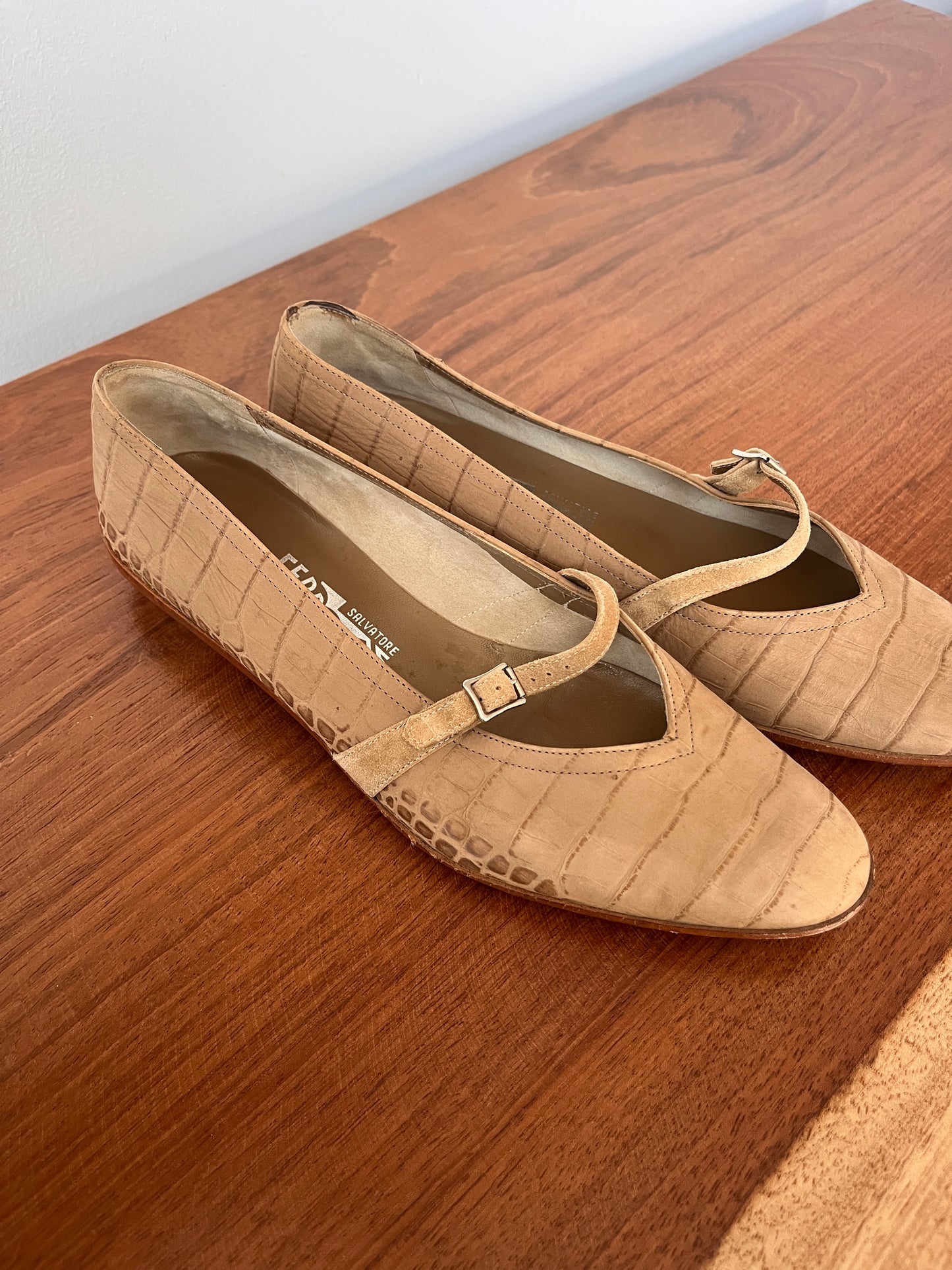 Salvatore Ferragamo Lizard ballet flats