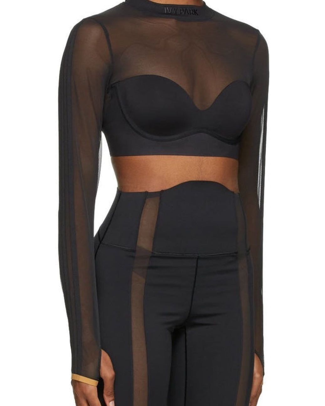 Adidas x Beyonce Ivy Park Mesh Crop Top - Black - Size M