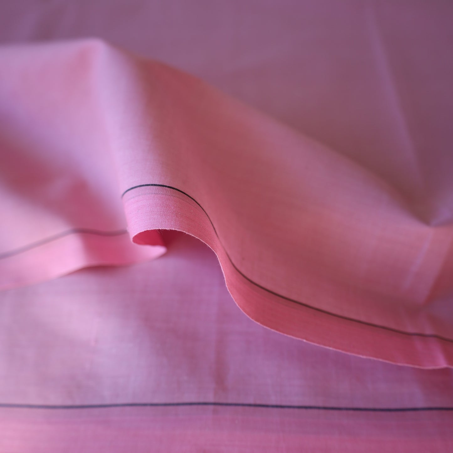 Pink Grey Contrast Handloom Cotton Fabric