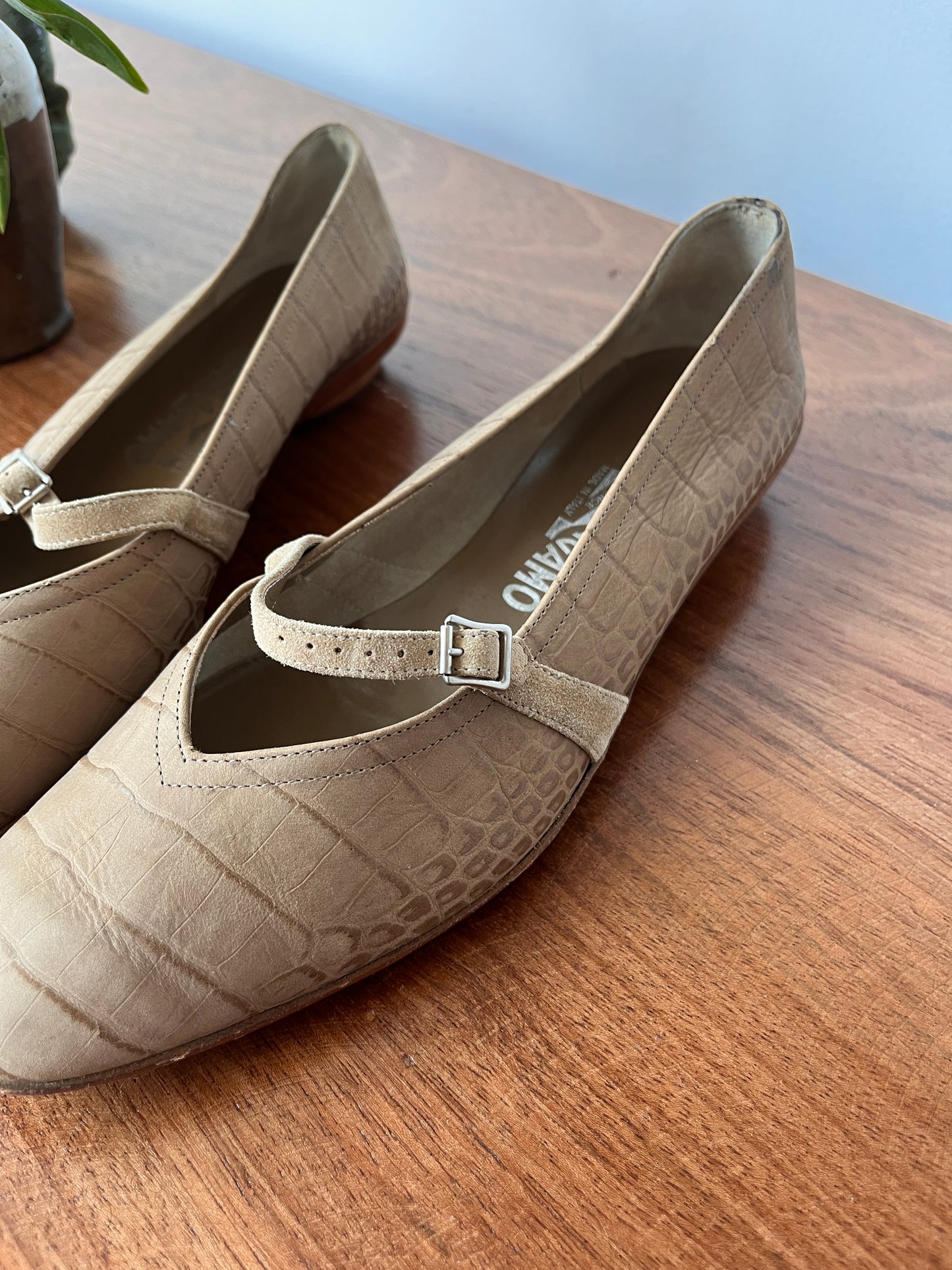 Salvatore Ferragamo Lizard ballet flats