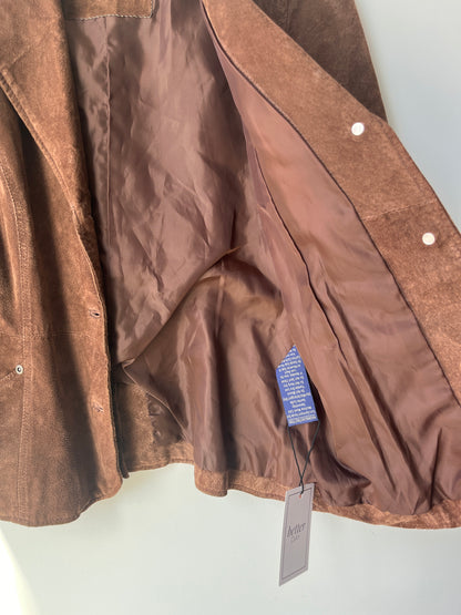 Vintage Brown Suede Leather Jacket Blazer