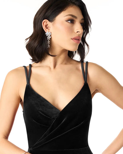 Azazie Black A-Line Lace Velvet Cocktail Dress - New with Tag