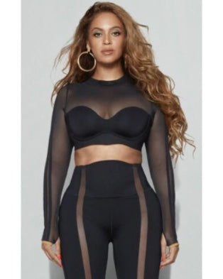 Adidas x Beyonce Ivy Park Mesh Crop Top - Black - Size M
