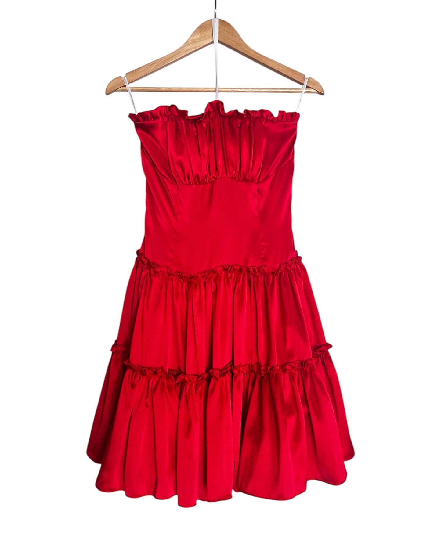 Vintage Red Strapless Dress By Jessica McClintock