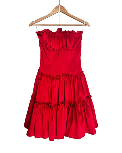 Vintage Red Strapless Dress By Jessica McClintock