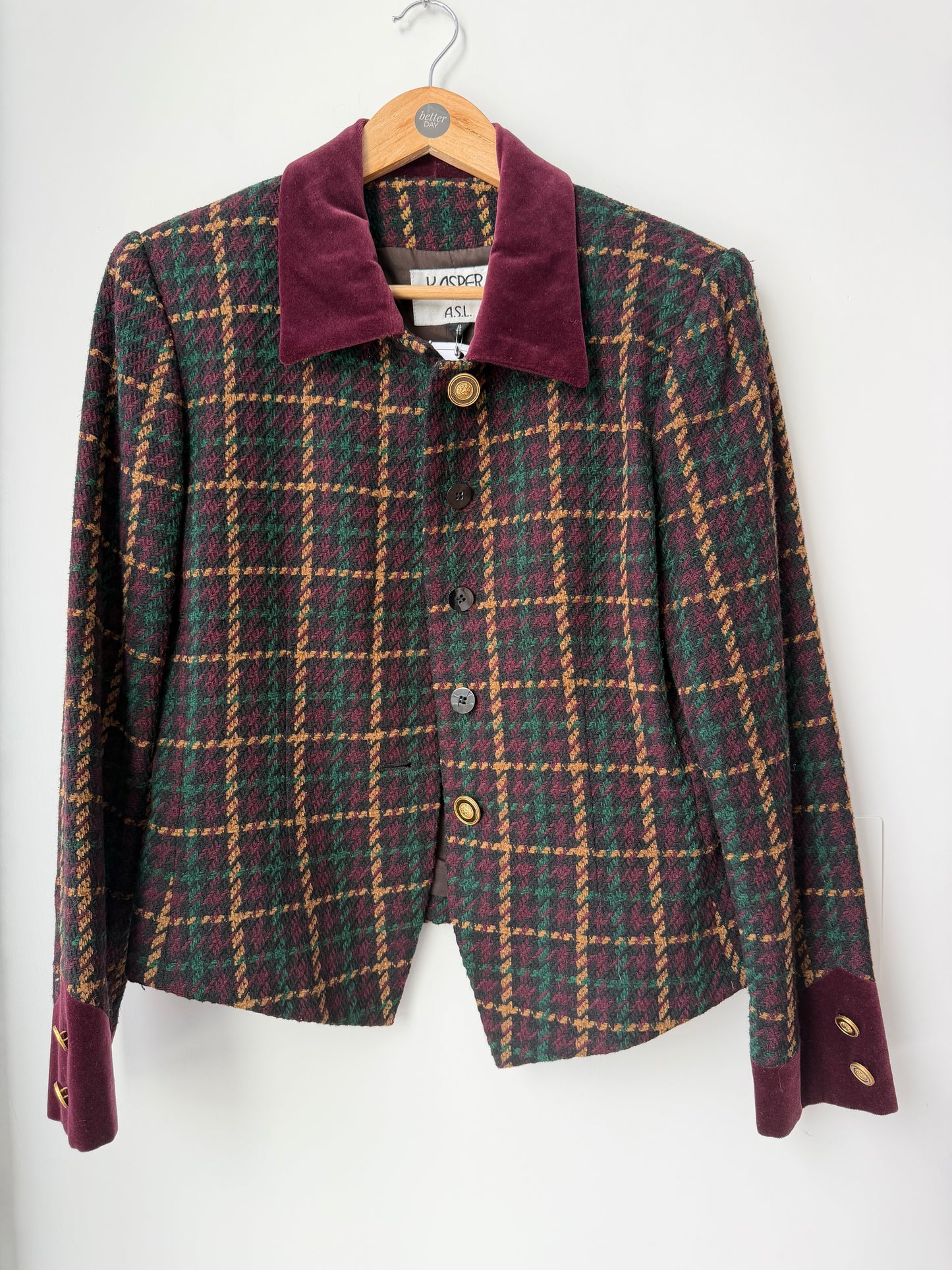 Vintage Kasper Tailored Women's
Plaid blazer