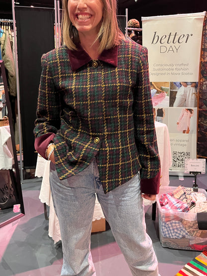 Vintage Kasper Tailored Women's
Plaid blazer