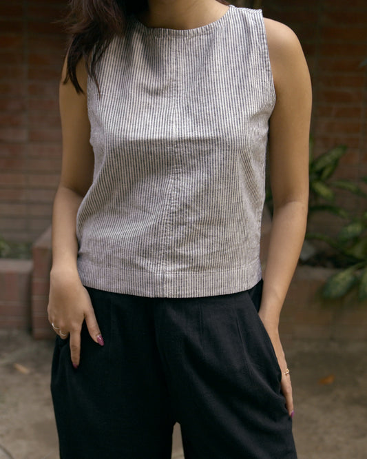 Maya Linen Top - Striped