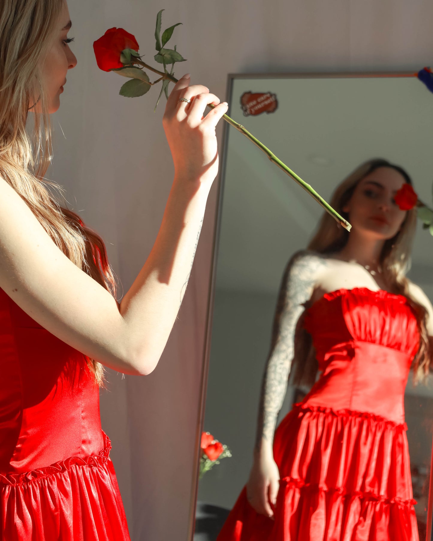 Vintage Red Strapless Dress By Jessica McClintock