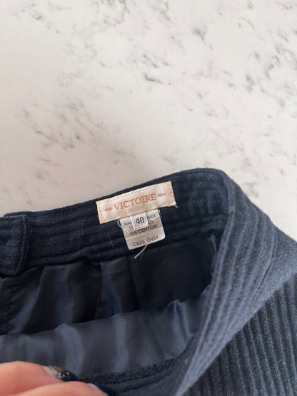 Vintage Victorie Wool Blend Mini Skirt in Navy