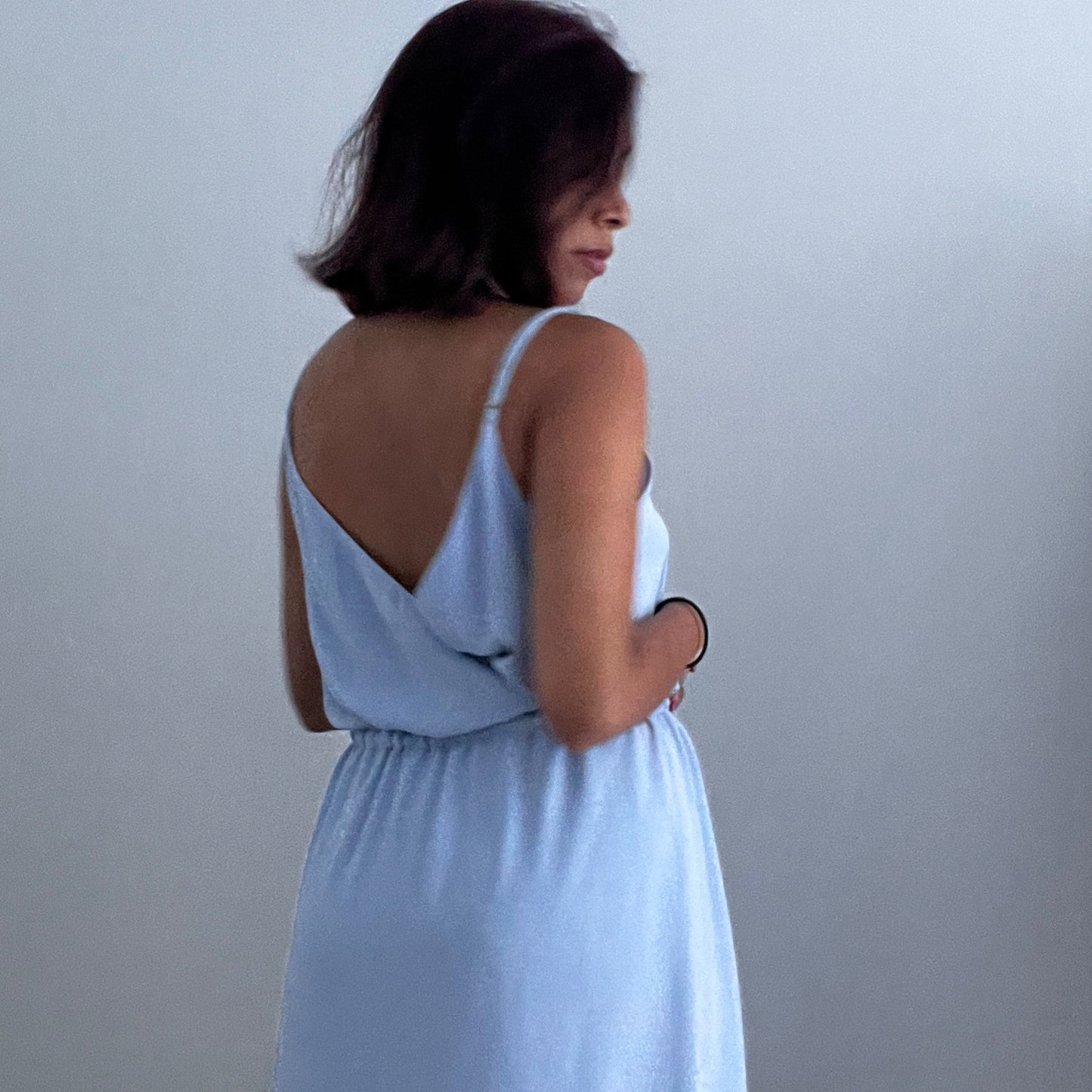 Aritzia Casimir Blue Fit n Flare Dress