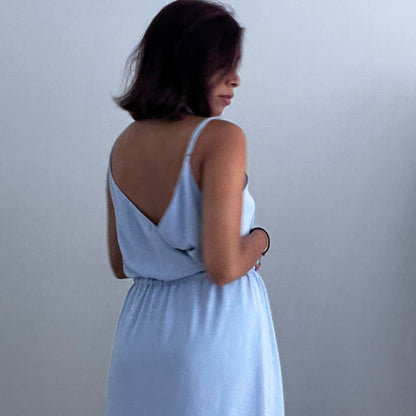 Aritzia Casimir Blue Fit n Flare Dress