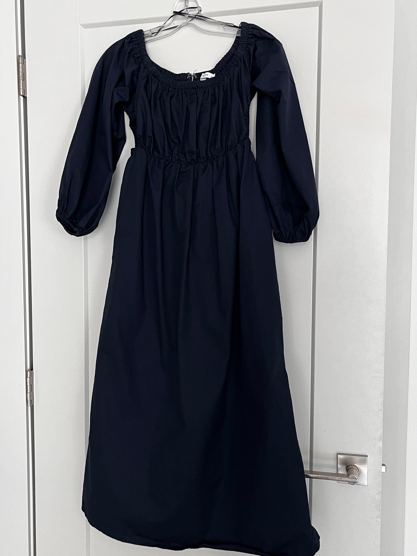 DISSH Ava Ink Off Shoulder Midi Dress - Navy