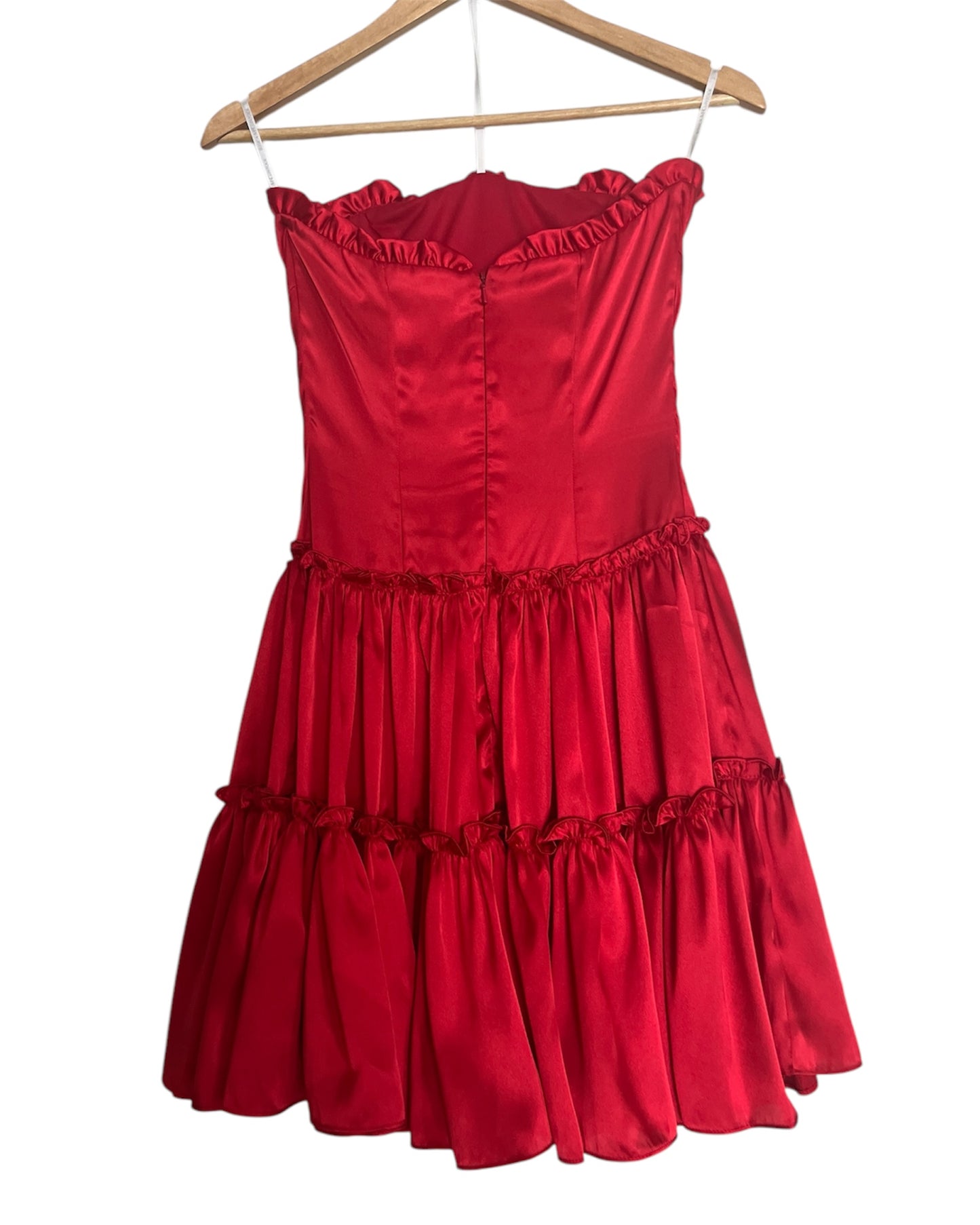 Vintage Red Strapless Dress By Jessica McClintock