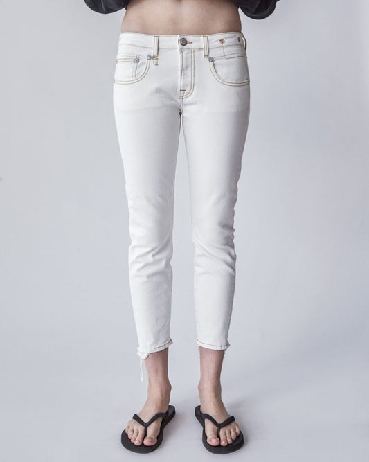 R13 Boy Straight Denim Garett White - size 25