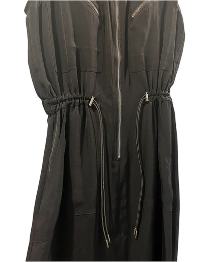 All Saints Black Vola Zip Dress