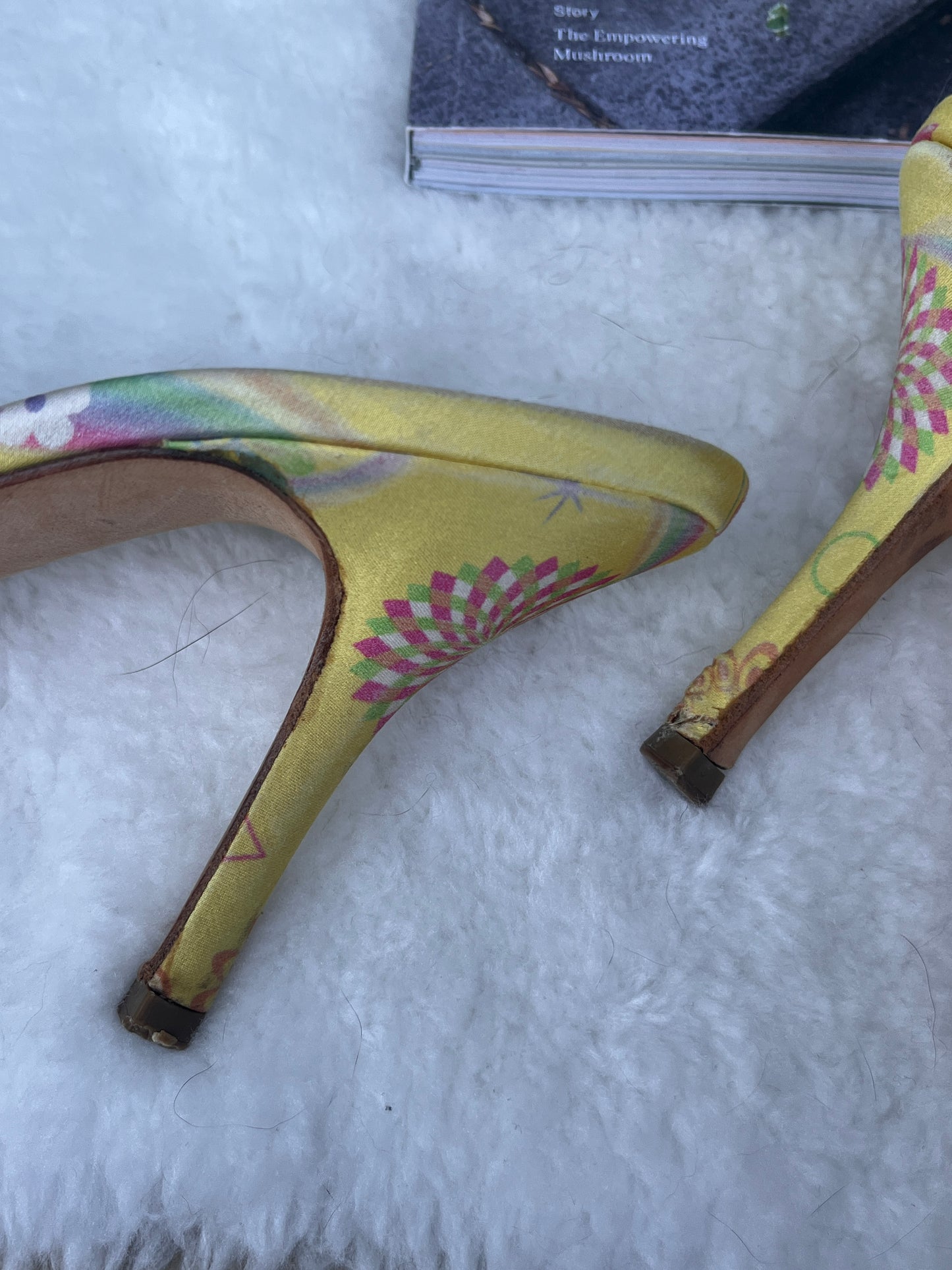 Jimmy Choo Silk Yellow Heels Sz 38 EU