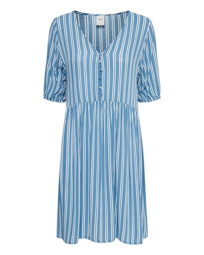 Ichi Blue Striped Casual Shirt Dress