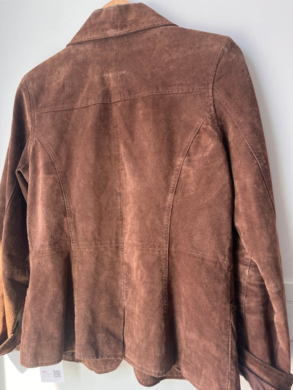 Vintage Brown Suede Leather Jacket Blazer