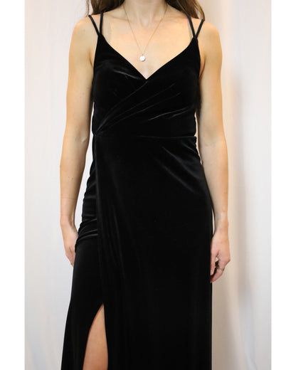 Azazie Black A-Line Lace Velvet Cocktail Dress - New with Tag