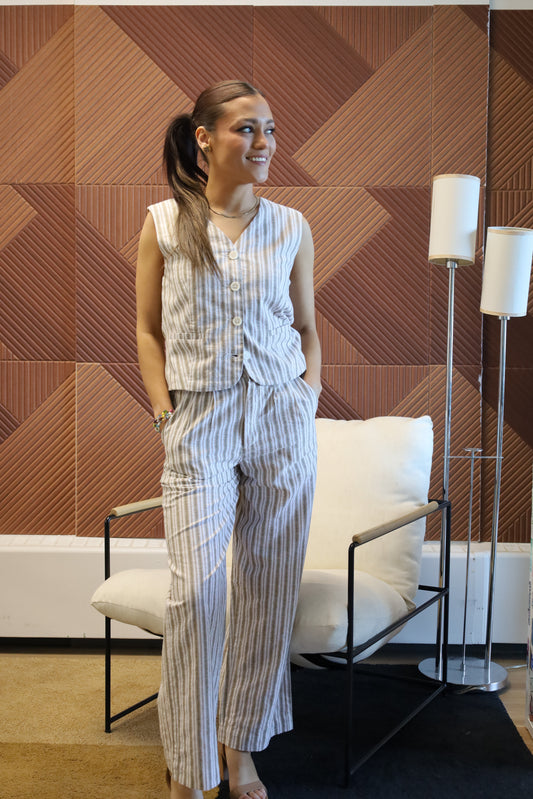 Maya Linen Pant - Vintage Stripe (2026)