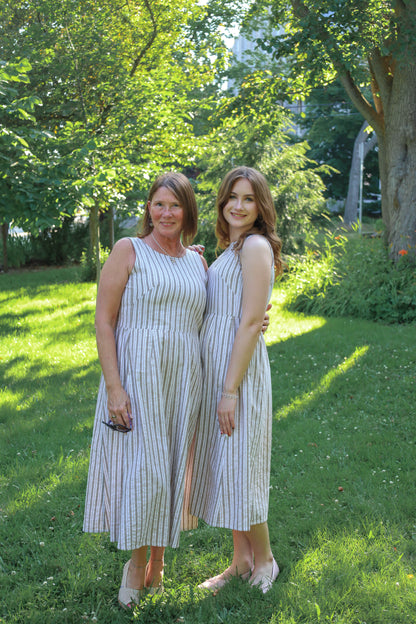 Nari Linen Dress - Vintage Stripe