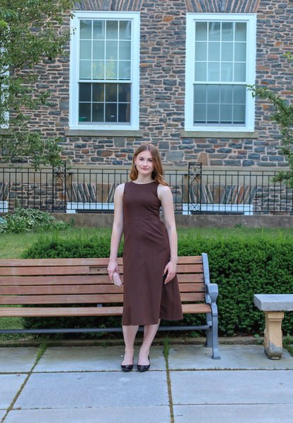 Nari Linen Dress - Brown