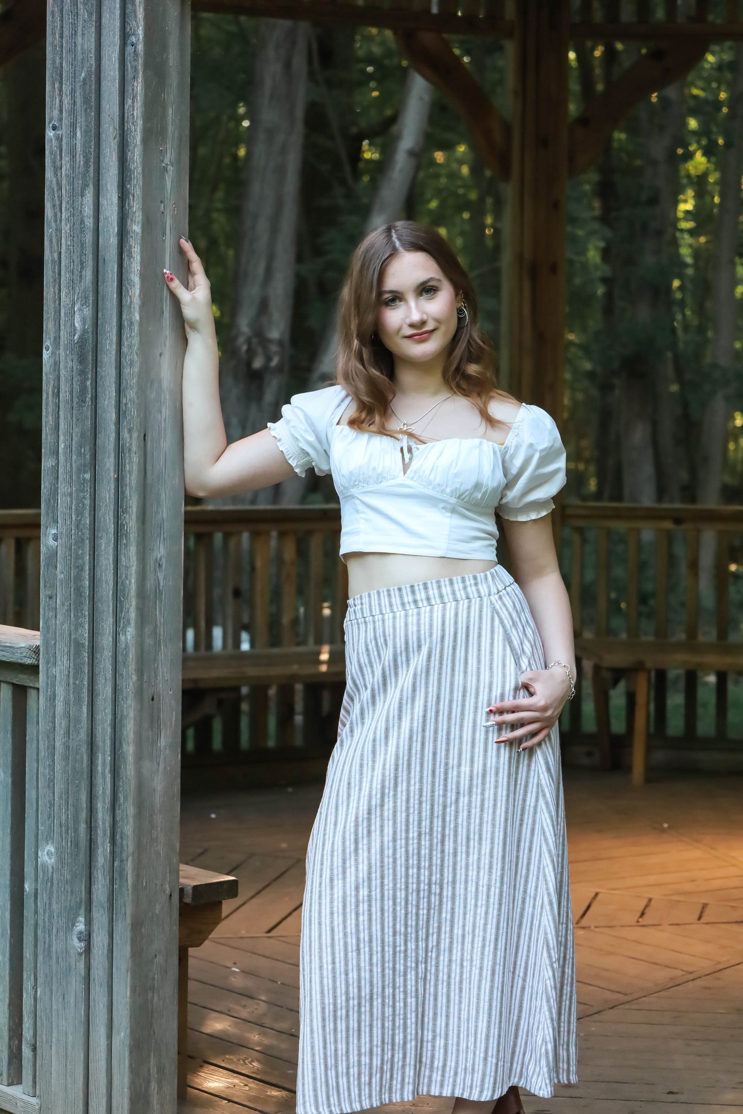 Lolona Linen Skirt - Vintage Stripe
