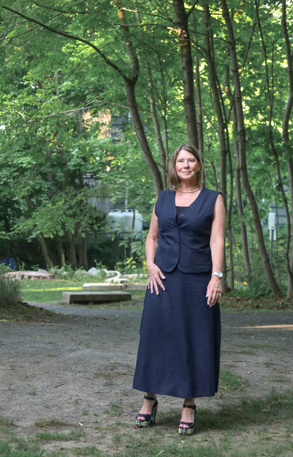 Lolona Linen Skirt - Navy