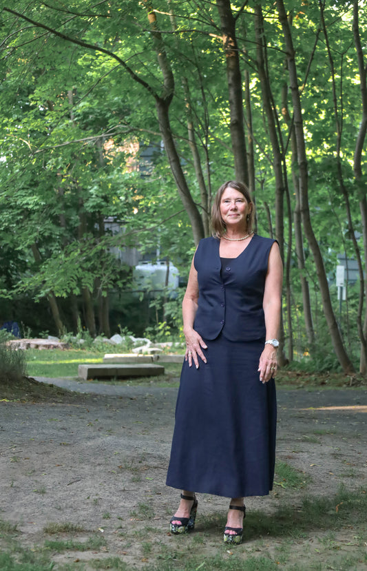 Lolona Linen Skirt - Navy